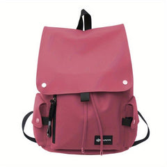 Flap School Backpack Drawstring Back To School Bookbag Lightweight Large