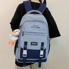 Stylish Backpack with Large Capacity & Duck Doll Pendant