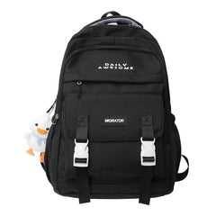 Stylish Backpack with Large Capacity & Duck Doll Pendant