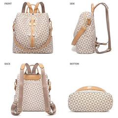 Geometric Pattern Backpack Purse Shoulder Bag With Clutch Coin Purse