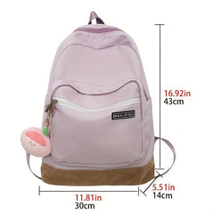 Minimalist Zipper Backpack Storage School Bag Preppy Daypack