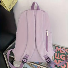 Minimalist Zipper Backpack Storage School Bag Preppy Daypack