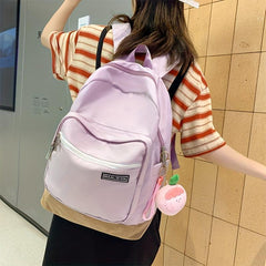 Minimalist Zipper Backpack Storage School Bag Preppy Daypack