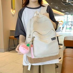 Minimalist Zipper Backpack Storage School Bag Preppy Daypack