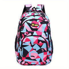 Geometric Pattern Preppy Backpack Large Capacity Back To School Daypack