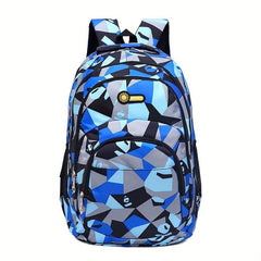 Geometric Pattern Preppy Backpack Large Capacity Back To School Daypack