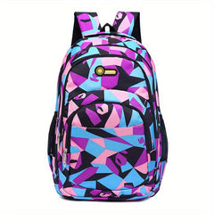 Geometric Pattern Preppy Backpack Large Capacity Back To School Daypack