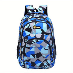 Geometric Pattern Preppy Backpack Large Capacity Back To School Daypack