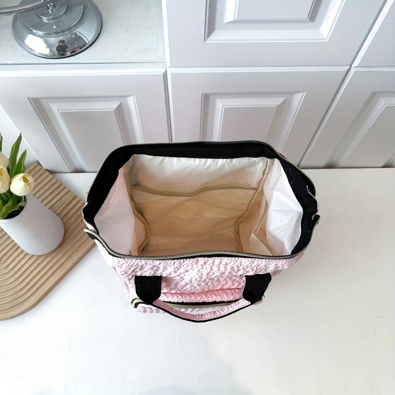 Bubble Ruched Diaper Bag Functional Travel Tote Backpack Top Handle Mommy Bag
