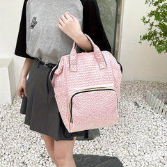 Bubble Ruched Diaper Bag Functional Travel Tote Backpack Top Handle Mommy Bag
