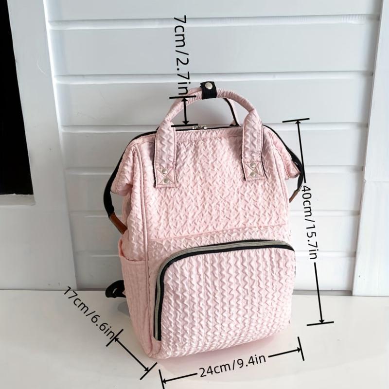 Bubble Ruched Diaper Bag Functional Travel Tote Backpack Top Handle Mommy Bag