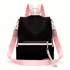 Colorblock Backpack Purse Women's Two Way Shoulder Bag