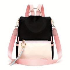 Colorblock Backpack Purse Women's Two Way Shoulder Bag