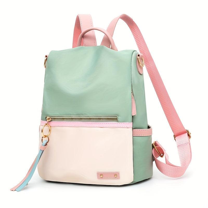 Colorblock Backpack Purse Women's Two Way Shoulder Bag