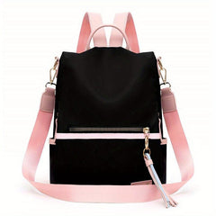 Colorblock Backpack Purse Women's Two Way Shoulder Bag