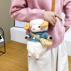 Plush Sheep Crossbody Bag Faux Fur Shoulder Purse