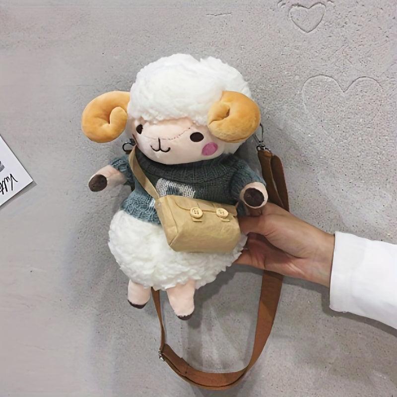 Plush Sheep Crossbody Bag Faux Fur Shoulder Purse