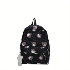 Bear Print Backpack Lightweight Schoolbag Large Capacity