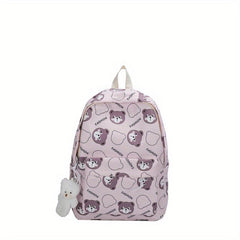 Bear Print Backpack Lightweight Schoolbag Large Capacity
