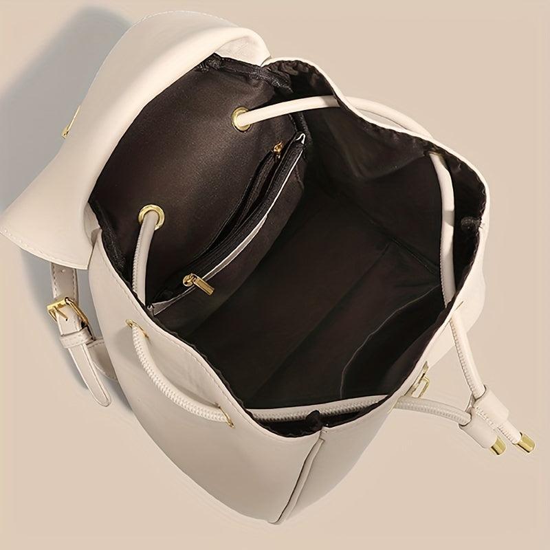 Minimalist Solid Backpack All Match Storage Rucksack Women's