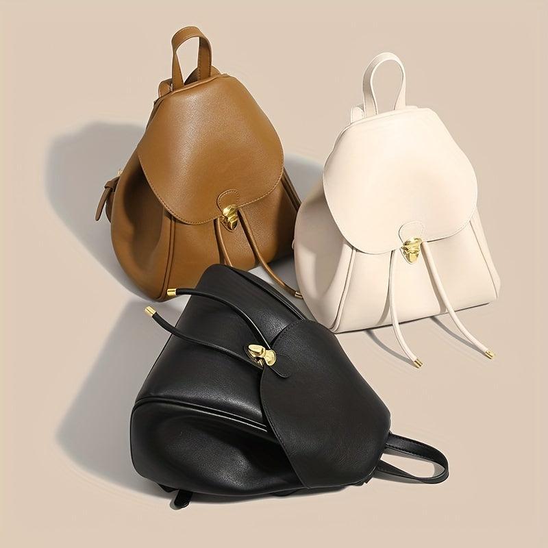 Minimalist Solid Backpack All Match Storage Rucksack Women's