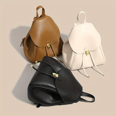 Minimalist Solid Backpack All Match Storage Rucksack Women's