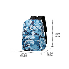 All Over Graffiti Pattern School Bag Zipper Backpack Laptop Storage Bag