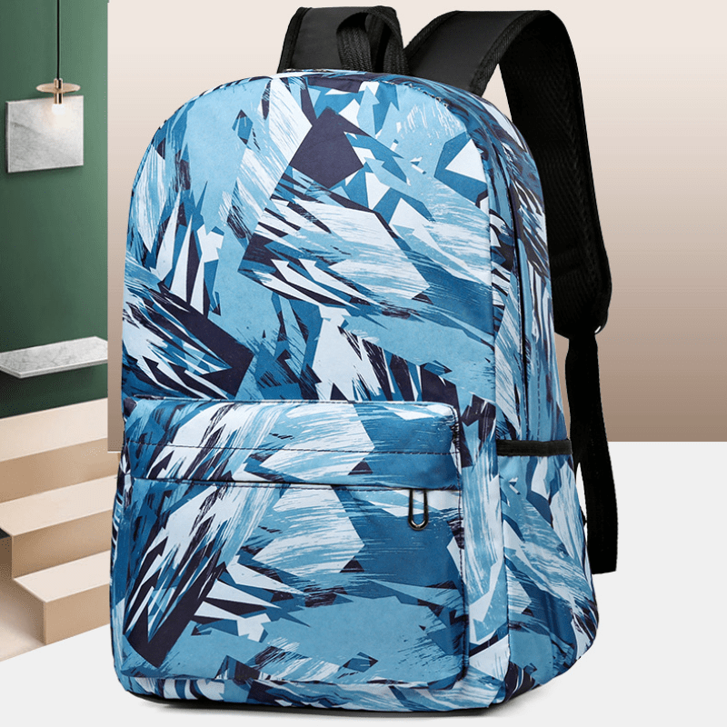 All Over Graffiti Pattern School Bag Zipper Backpack Laptop Storage Bag