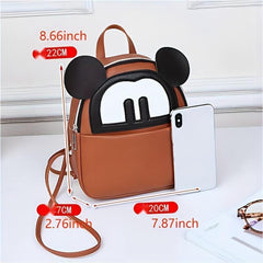 Mini Cartoon Mouse Backpack Faux Leather Daypack Purse Gift For Kids