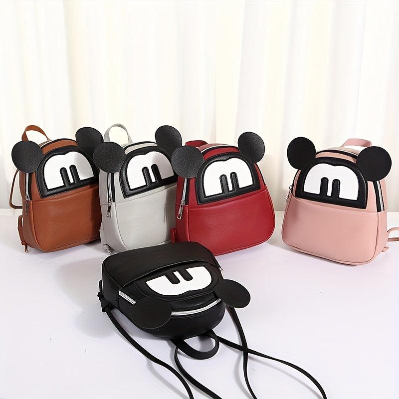 Mini Cartoon Mouse Backpack Faux Leather Daypack Purse Gift For Kids