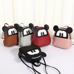 Mini Cartoon Mouse Backpack Faux Leather Daypack Purse Gift For Kids