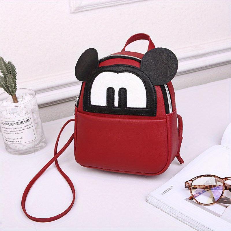 Mini Cartoon Mouse Backpack Faux Leather Daypack Purse Gift For Kids