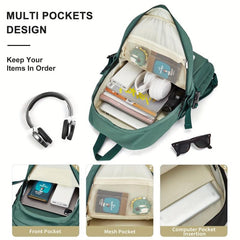 Large Capacity Preppy Backpack for College
