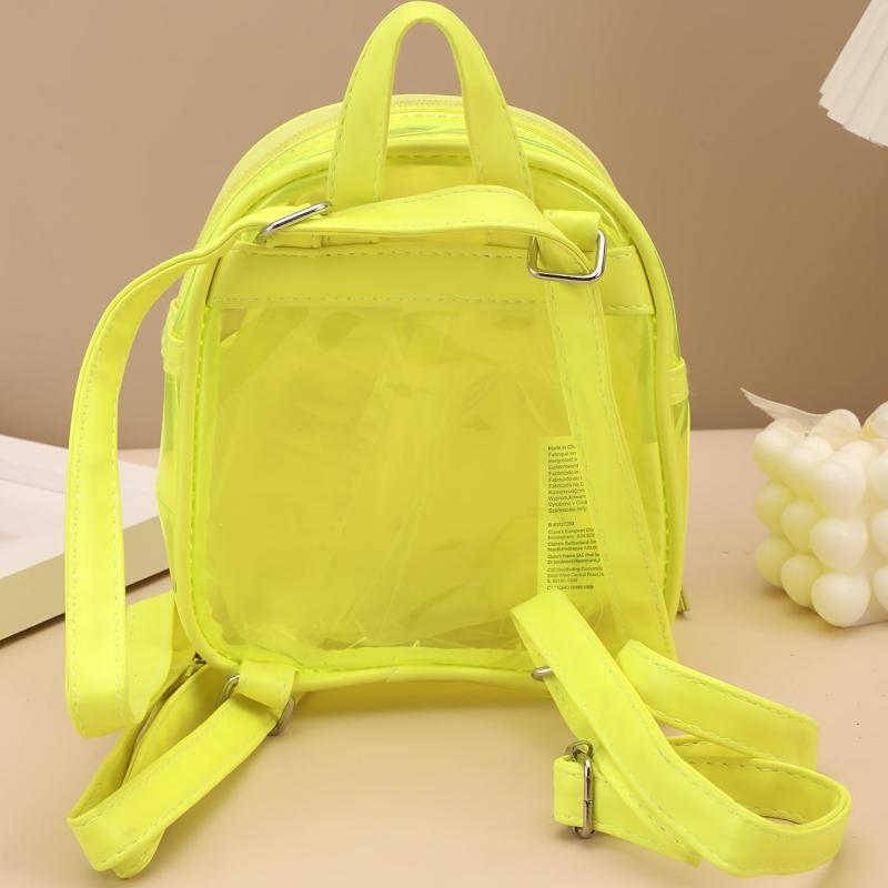 Clear Front Mini Backpack Casual Bookbag Purse
