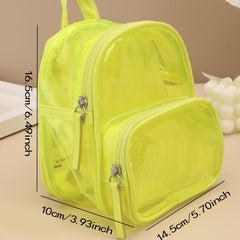 Clear Front Mini Backpack Casual Bookbag Purse