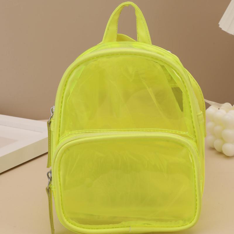 Clear Front Mini Backpack Casual Bookbag Purse