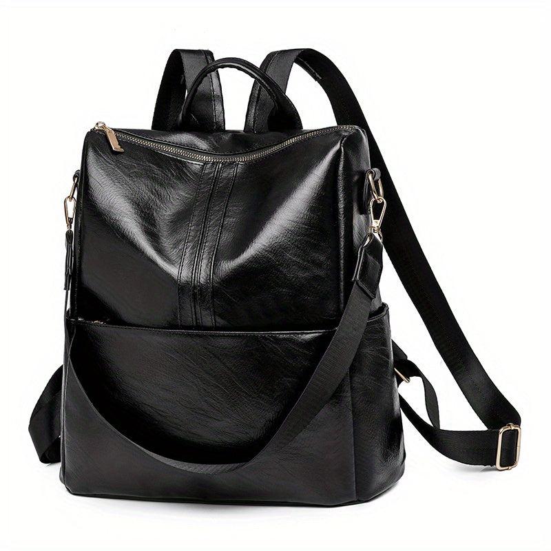 Waterproof Casual PU Leather Backpack Women's Handbag & Shoulder Bag