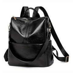 Waterproof Casual PU Leather Backpack Women's Handbag & Shoulder Bag