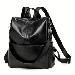 Waterproof Casual PU Leather Backpack Women's Handbag & Shoulder Bag