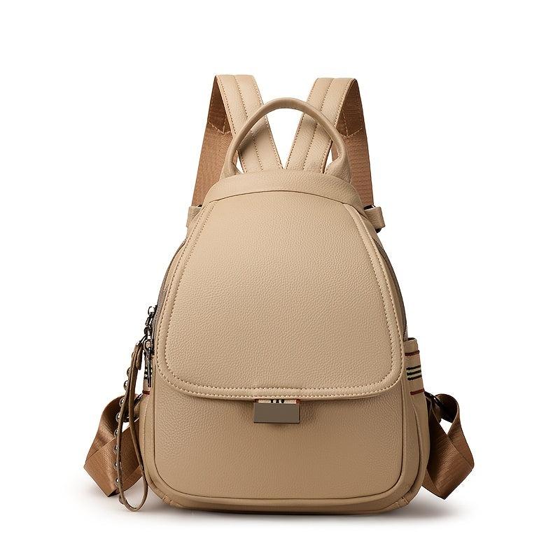 Vintage Studded Flap Backpack Purse Faux Leather Daypack