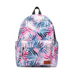 Leaf Graphic Classic Backpack Cartoon Patch Zipper Bookbag