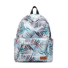 Leaf Graphic Classic Backpack Cartoon Patch Zipper Bookbag