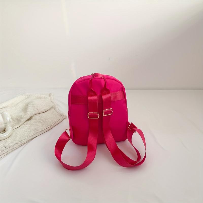 Pink Rivet Decor Backpack Y2K Quilted Rucksack Women's Backpack & Purse
