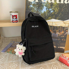 Letter Embroidery Laptop Backpack Large Capacity Travel Daypack
