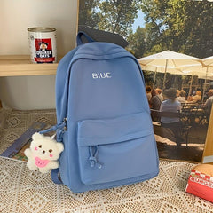 Letter Embroidery Laptop Backpack Large Capacity Travel Daypack