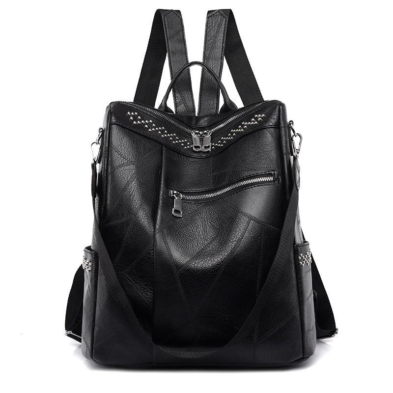 Studded Decor Backpack Purse Faux Leather Shoulder Bag