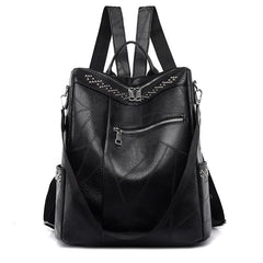 Studded Decor Backpack Purse Faux Leather Shoulder Bag