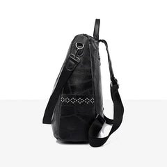Studded Decor Backpack Purse Faux Leather Shoulder Bag