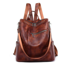 Studded Decor Backpack Purse Faux Leather Shoulder Bag