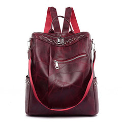 Studded Decor Backpack Purse Faux Leather Shoulder Bag